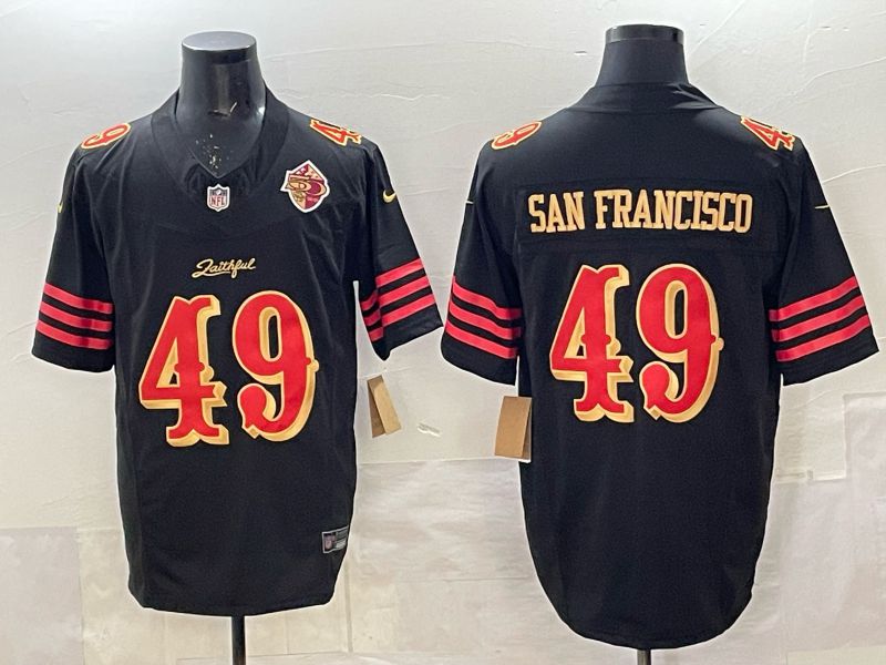 Men 2025 San Francisco 49ers #49 San francisco black 5th generation Nike Limited NFL Jersey style 005